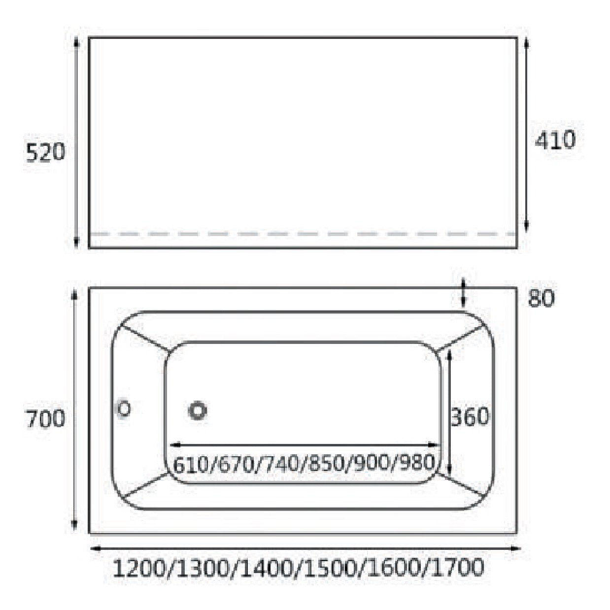 HERA Bathtub 1008, Cut and Seal Bathtub